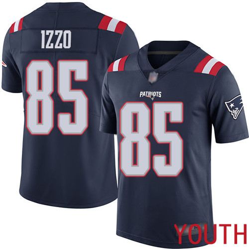 New England Patriots Football #85 Rush Vapor Untouchable Limited Navy Blue Youth Ryan Izzo NFL Jersey